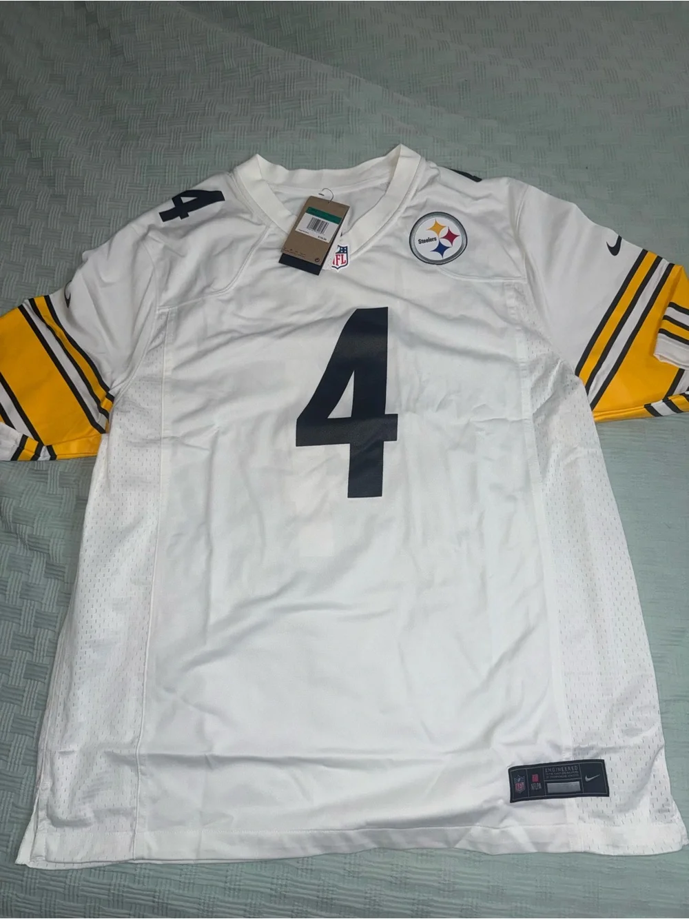 Nike White & Gold Pittsburgh Steelers #4 Men's Jersey